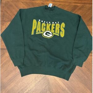 Vintage Pro Player Green‎ Bay Packers Sweatshirt XXL Green Made in USA Crewneck